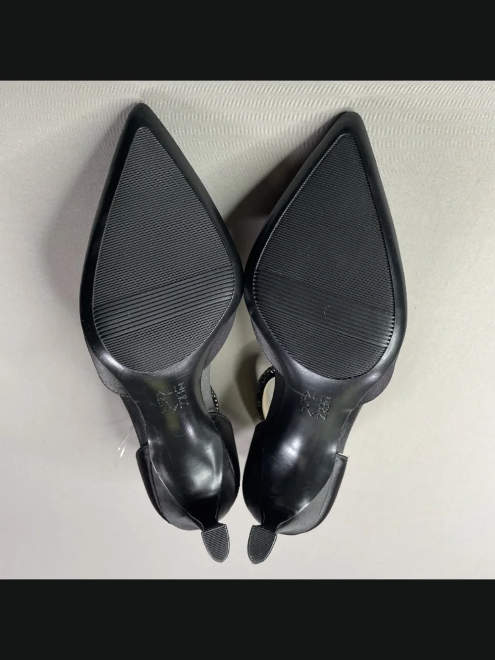 NEW Naturalizer Shoes Womens 7 black satin Alyssa heels pumps rhinestone glam